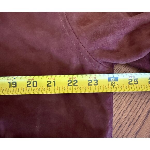 Vintage Suede Leather Rich Brown Bomber Jacket Men's L Coat - Picture 14 of 16